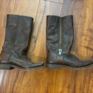 Frye Calf Length Leather Boots Size 6
